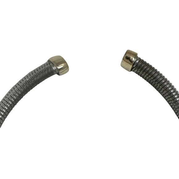 Vintage Two-Tone Flexible Metal Choker Necklace With Gold Accents - Picture 5 of 5